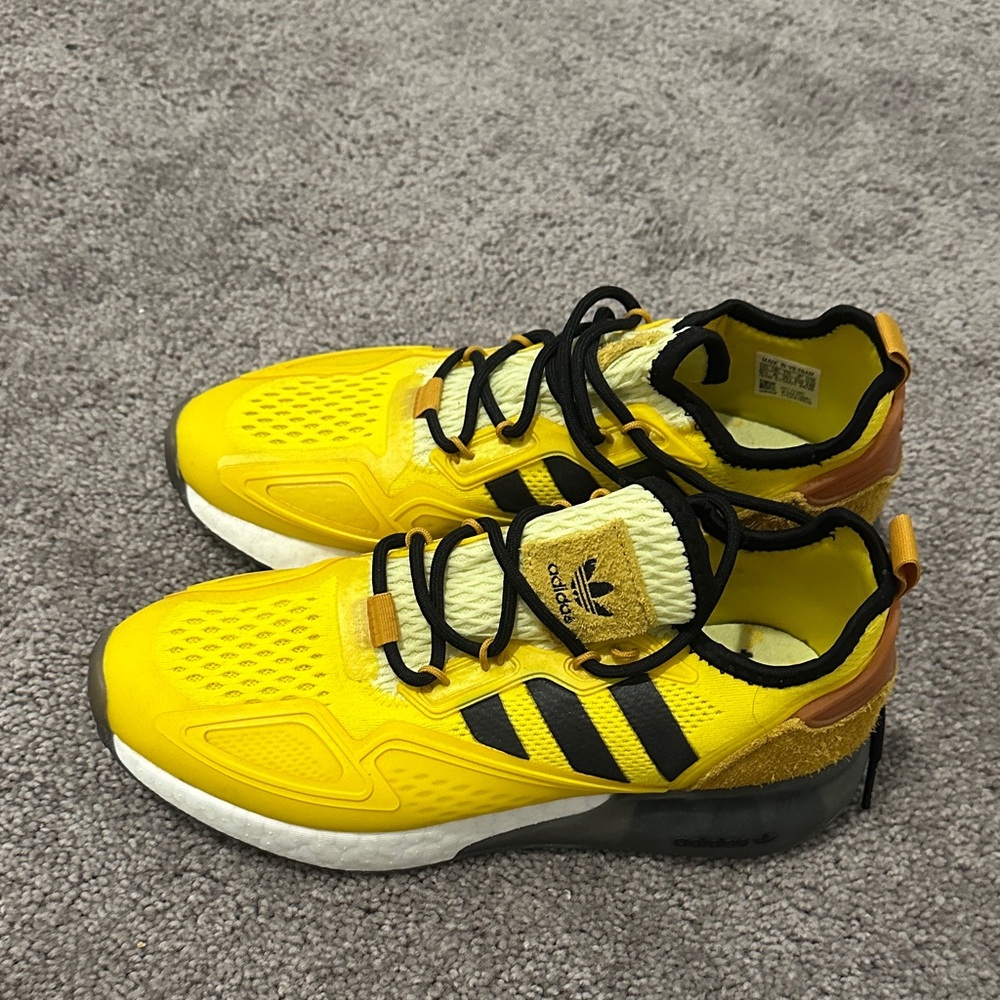 Adidas Kids Bright Yellow and Black Sneakers